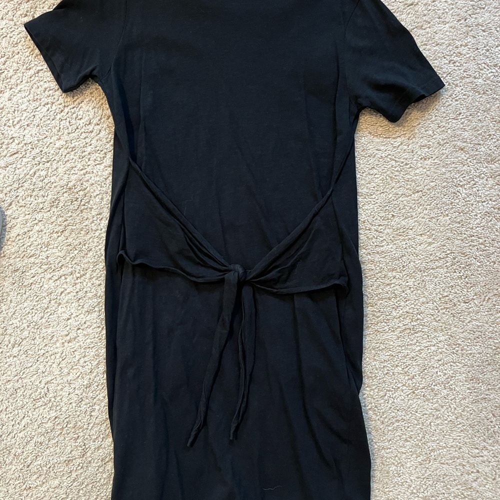 J. Crew Black Tie Front TShirt Dress